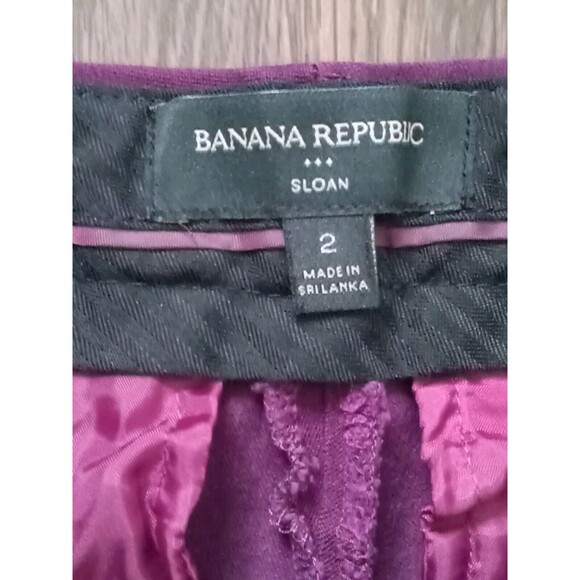 Banana Republic Sloan Fit Pant Trousers Womans 2 Dark Plum Purple Ankle Midrise - Picture 6 of 10